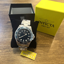 Invicta Pro Diver Men's Quartz Diver 200m SS Bracelet Black Dial Date Box picture