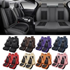 Full Set Leather Seat Covers Front Rear 5-Seats Protector For Ford Universal picture