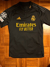 adidas Real Madrid Men's Soccer Jersey Black/Gold Bellingham #5, Size S picture