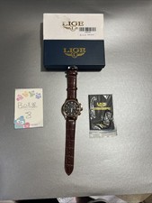 LIGE Watch Men’s Stylish Leather Watch Stainless Steal Black Dial Quartz picture