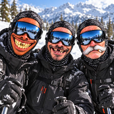 Funny 3D Grumpy Old Man Ski Mask Balaclava,  Novelty Face Mask for Snowboarding picture