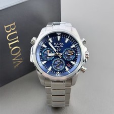 Bulova Marine Star Series B Men's Quartz Watch Blue Dial Stainless Steel 43mm picture