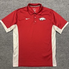 Arkansas Razorbacks Shirt Mens Medium Red NCAA Football Nike Dri Fit Polo picture