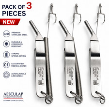 Lot of 3 Aesculap FF022R Yasargil Spring Hook Large 2-Prong Sharp Surgical picture
