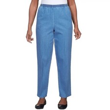 Alfred Dunner Petite Elastic Waist Short Length Pants Women's 14P Medium Denim picture