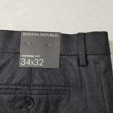 Banana Republic Pants Mens  Gray Tapered Soft Virgin Wool Vitale Flannel 120's picture