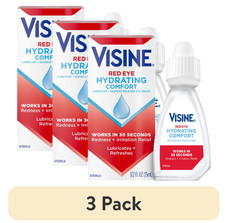 Visine Red Eye Comfort Hydrating Relief Eye Drops .5oz Each X3 Bottles Ex 9/2028 picture