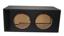 12 in Dual Vented Power T1 Enclsoure - Plush Black Carpet & Silver Springloaded picture