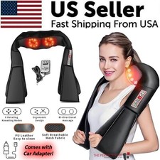 Shiatsu Back Neck and Shoulder Massager with Heat Deep Tissue 3D Kneading Pillow picture