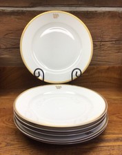 6 PAUL MULLER SELB BAVARIA DINNER PLATES GOLD RIM, Gold Old English W picture