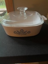 Vintage Corning Ware Blue Cornflower Ceramic Dish with Lid picture