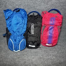 Lot Of 3 Camelbaks, Blue Rogue 2.5L, Black Hydrobak & Pink Camelbak 1.5L picture