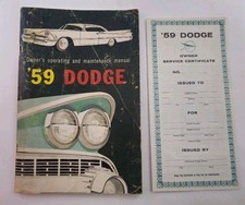Vintage 1959 DODGE Automobile Owners Manual & Customer Information picture