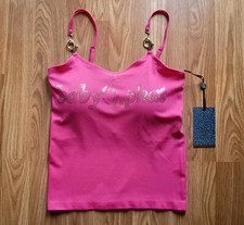 Vintage Y2K Baby Phat Pink Cami Tank Top With Rhinestone Metallic Logo One Size picture