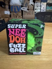 Authentic NeeDoh Super Fuzz Ball XL Velvet Squeeze GREEN Fuzzball Squeeze NEW picture