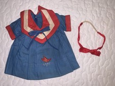 Nice Vintage Shirley Temple 18” Composition Doll Blue Sailboat Dress Hair Bow picture