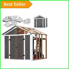 7 x 8 ft Peak Roof DIY Shed Kit with Steel Angles for Custom Storage Solutions picture
