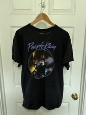 Prince Purple Rain Graphic Black T-Shirt - Adult Medium - Used Without Tags picture