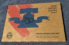 Sealed 2026 P & D Uncirculated Coin U S Mint Set With RARE DUAL DATE CENTS - OGP picture