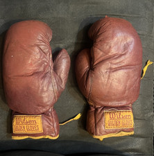 Vintage Wilson Golden Gloves Boxing Gloves 8 oz AAU Specifications Leather Antiq picture