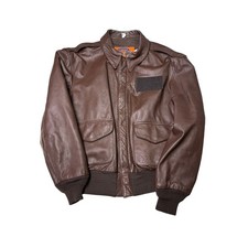 VTG Cooper Type A-2 Goatskin Leather Flight Jacket Brown Mens 44R GAC Made USA picture