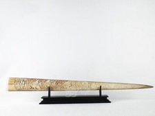 Swordfish Bill Real Marlin Bone Carved Coral Fish 30'' Antique Decoration picture