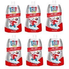 6 Pack  ICEE Slush Pouch Fruit Punch 6 Oz Freeze Ice Twist Top picture