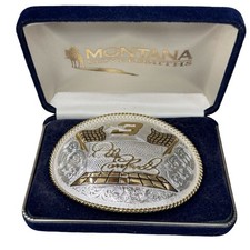 Dale Earnhardt Montana Silversmiths #3 NASCAR Belt Buckle Silver Plate New W Box picture