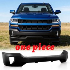 ONE PIECE For 2016-2018 Chevy Silverado 1500 Front Bumper w/Fog Light Hole Black picture