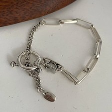 Solid 925 Sterling Silver Bracelet for Women | Vintage Handmade Simple Bangle picture