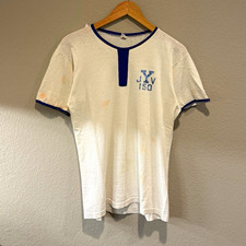 VTG 50s Champion Running Man Yale University JV Ringer T-shirt size large RARE picture