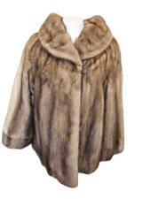 STUNNING VINTAGE MID-CENTURY N.L. KAPLAN GENUINE MINK FUR COAT - LARGE L picture