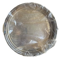 International Silver Company 12 Inch Round Gallery Tray Etched Floral Vintage picture