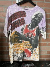 Vintage 90’s Michael Jordan AOP T-Shirt Vtg Magic Johnson T’s Size XL picture