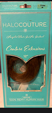 HALOCOUTURE Clip-In Remy Human Hair Extension 12 in #6 Medium Brown Straight picture