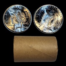 $10 Peace Silver Dollar Roll - BU Brilliantly Uncirculated - 10 Coins - Bullion picture