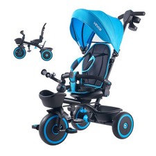 VEVOR Toddler Tricycle with Push Handle 6-in-1 Kids Trike for Age 1-5 Blue/Black picture