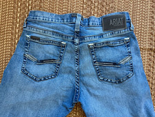 Ariat Men’s Slim Fit Straight Leg Medium Wash Blue Denim Jeans Size 32 picture