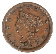 1854 Braided Hair Half Cent  AU - SMH-2721 picture
