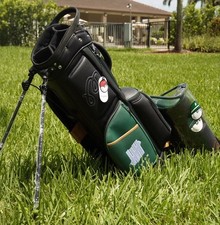 Malbon x UNDEFEATED Stand Golf Bag / Leather / Green Black / 4-Way Divider picture