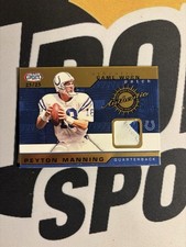 2002 Pacific Heads Up Peyton Manning Game Worn Patch 25/25 Dirty Patch picture