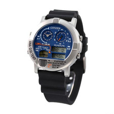 Citizen Record Label Analog Digital Blue Dial Men's Watch JG0070-20L picture