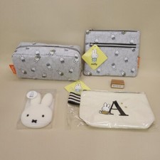 Dick Bruna Miffy pouch x 3 & rubber mirror x 1 Unused, beautiful item from Japan picture