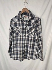 Vintage Wrangler Plaid Western Shirt Small Pearl Snap Cowboy Grunge 90s rancher picture