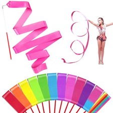 12PCS Rainbow Dance Wands Ribbon Streamers for Kids Gymnastics Rhythmic Danci... picture