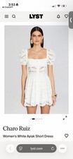 Charo Ruiz Ibiza Ayiak White Samoa Eyelet Lace Mini Dress Size S  picture