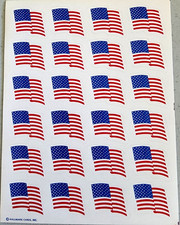 Vintage 1987 Hallmark American Flag Stickers Sheet NOS Patriotic Scrapbooking picture