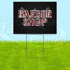 BARBERSHOP 18x24 Yard Sign Hair Salon Plastic Corrugated WITH STAKE USA YS08081 picture