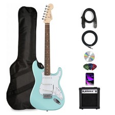 Fender Squier Stratocaster Electric Guitar - Daphne Blue Bundle with Amplifier, picture