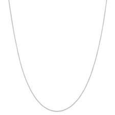 Real 14kt White Gold Carded Curb Chain; 13''.16